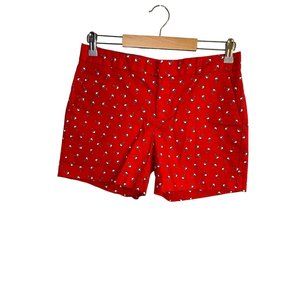 Banana Republic Factory Store Red Anchor Shorts Women's 4 Mid Rise